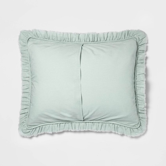 Threshold Standard Mint Ruffled Pillow Sham - Picture 2 of 7